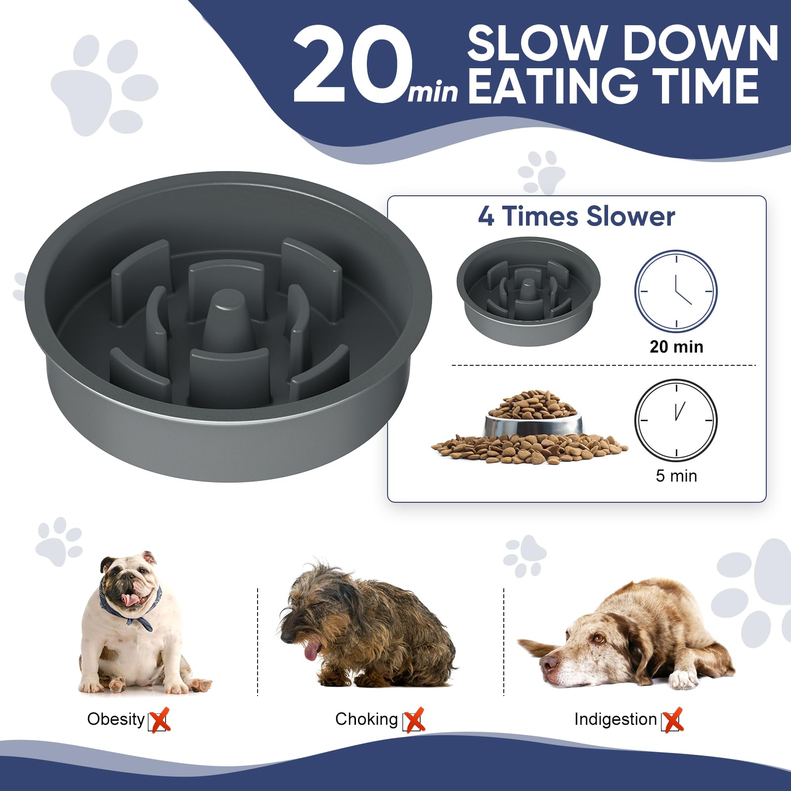 XIAZ slow feeder bowl stand durable BPA-free materials for long-lasting use