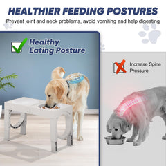 XiaZ slow feeder bowl stand with non-slip base stays steady during meals