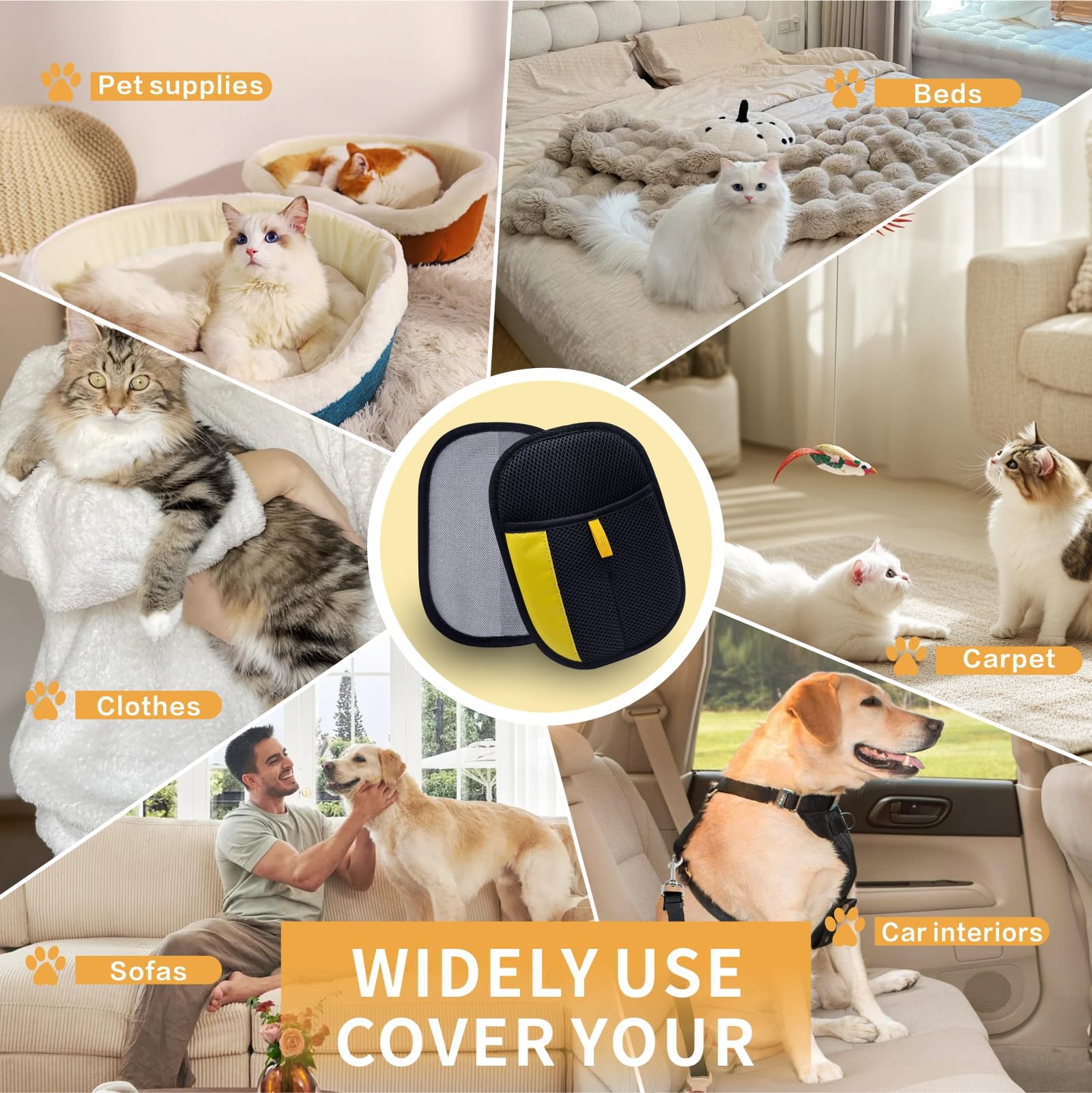 XIDEAEO glove used on clothes and furniture for multi surface cleaning.