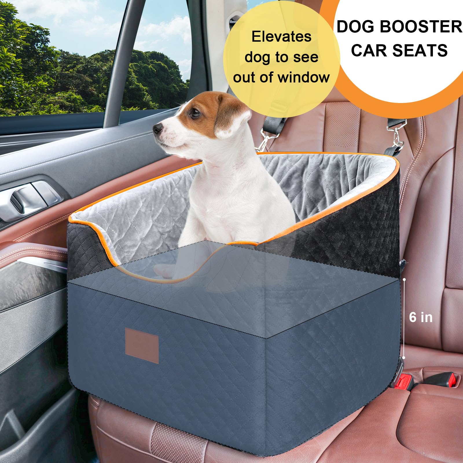 XIEEAOZEE memory foam booster offers cozy support for pets on trips