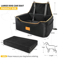XIEEAOZEE dog car seat side pockets keep snacks and toys within reach.