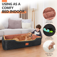 XIEEAOZEE large dog car seat has a non-slip bottom for stable rides.