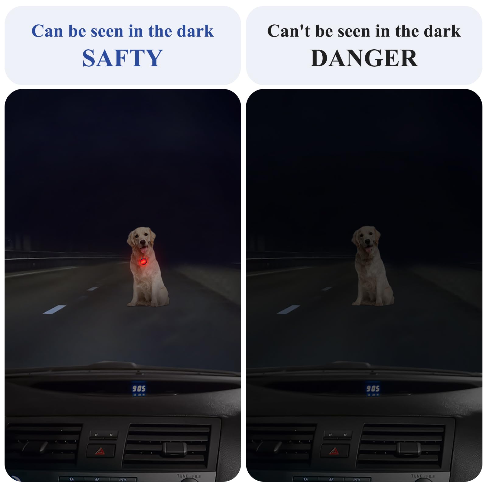 XIEYOUWXS ABS housing durable clip-on dog light withstands outdoor adventures.