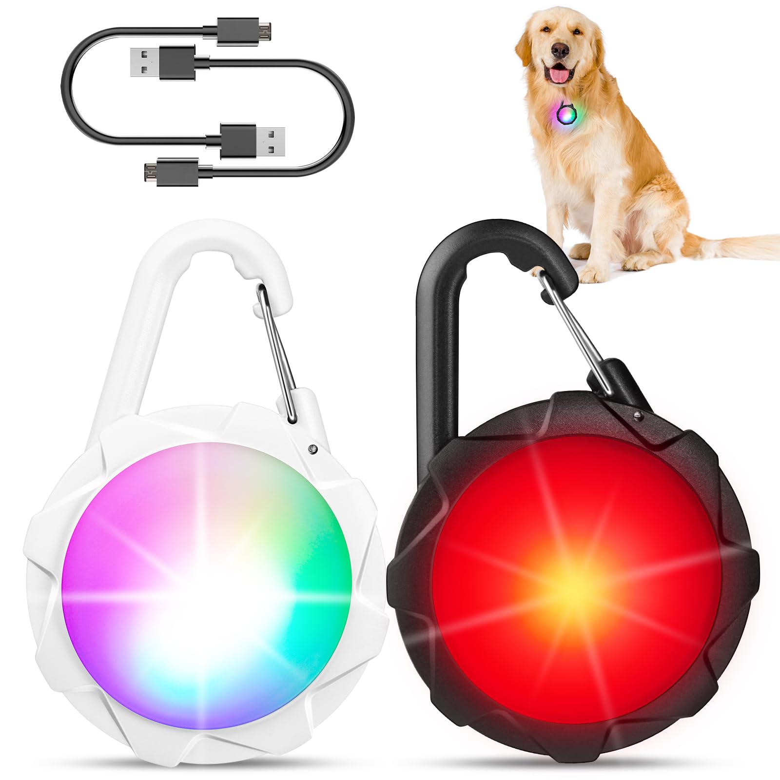 XIEYOUWXS dog lights for night walking show high visibility during dusk strolls.
