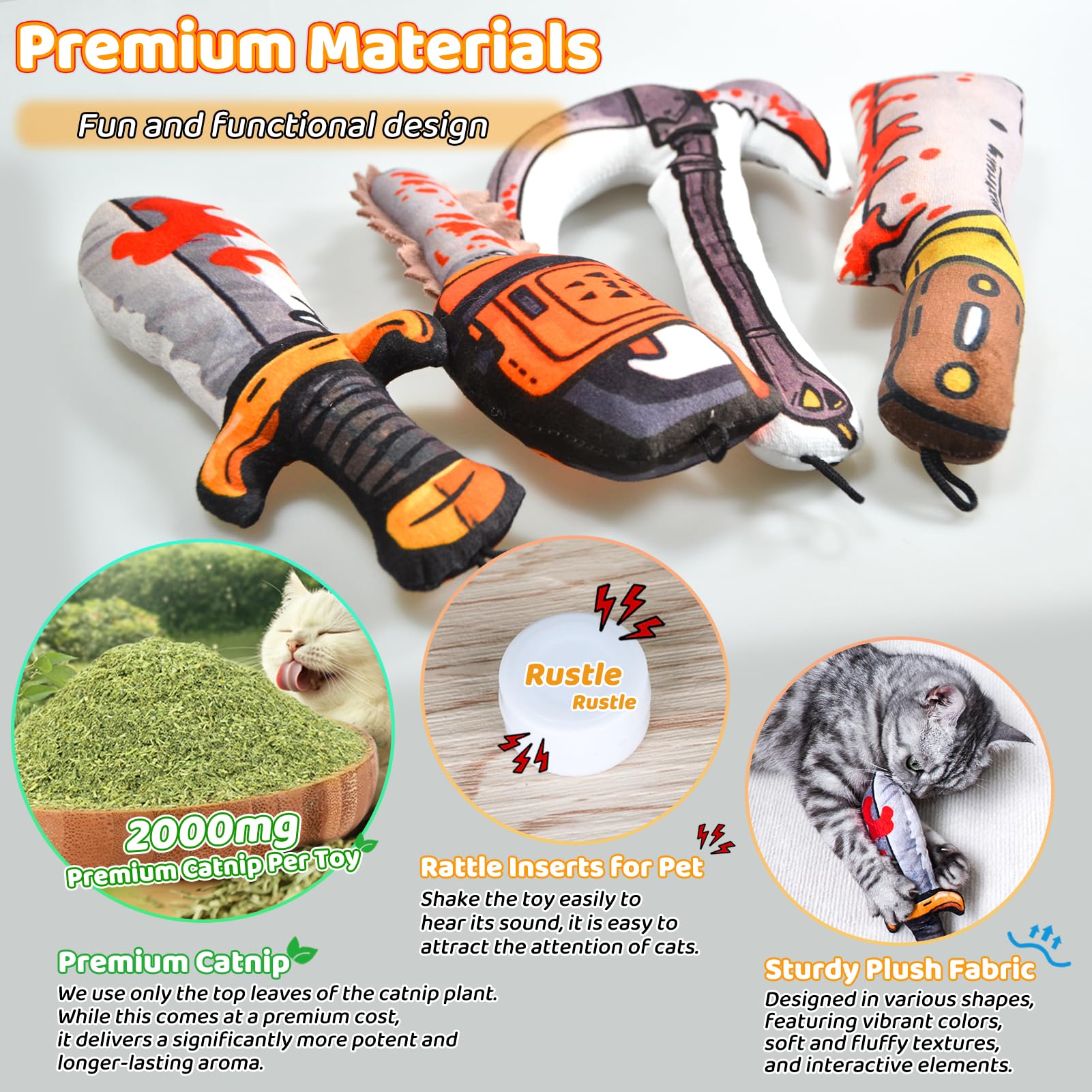 XIFOWE Catnip Toys 7-87in-length supports comfortable chewing and pawing.