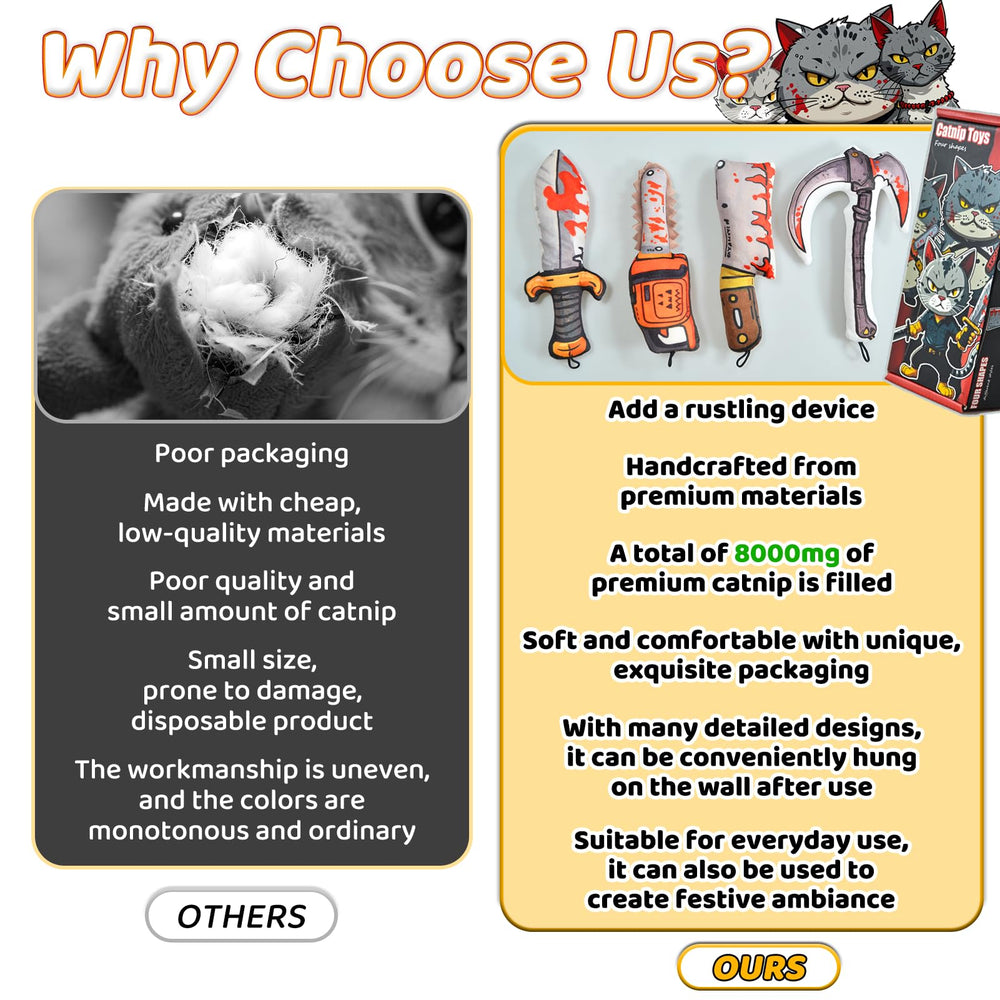 XIFOWE Catnip Toys hanging-hook-design keeps toys ready between plays.