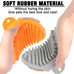 XIGOU dog brush soft-rubber-tips removing dirt and loose fur during bath
