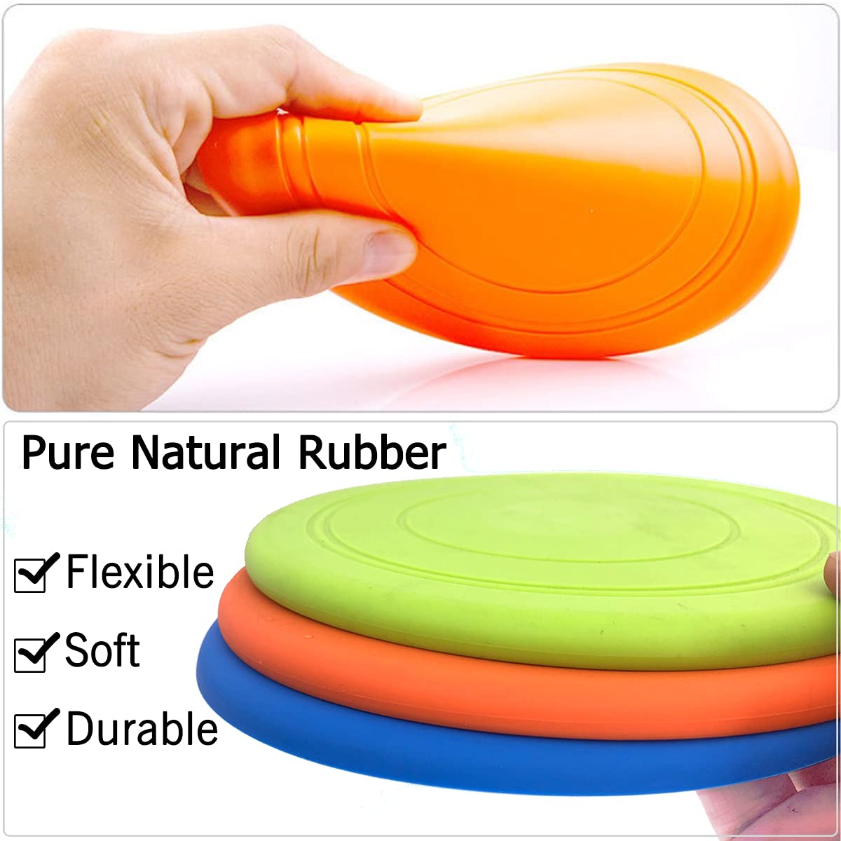 XIGOU dog flying disc soft rubber teeth-safe suitable for gentle mouth contact
