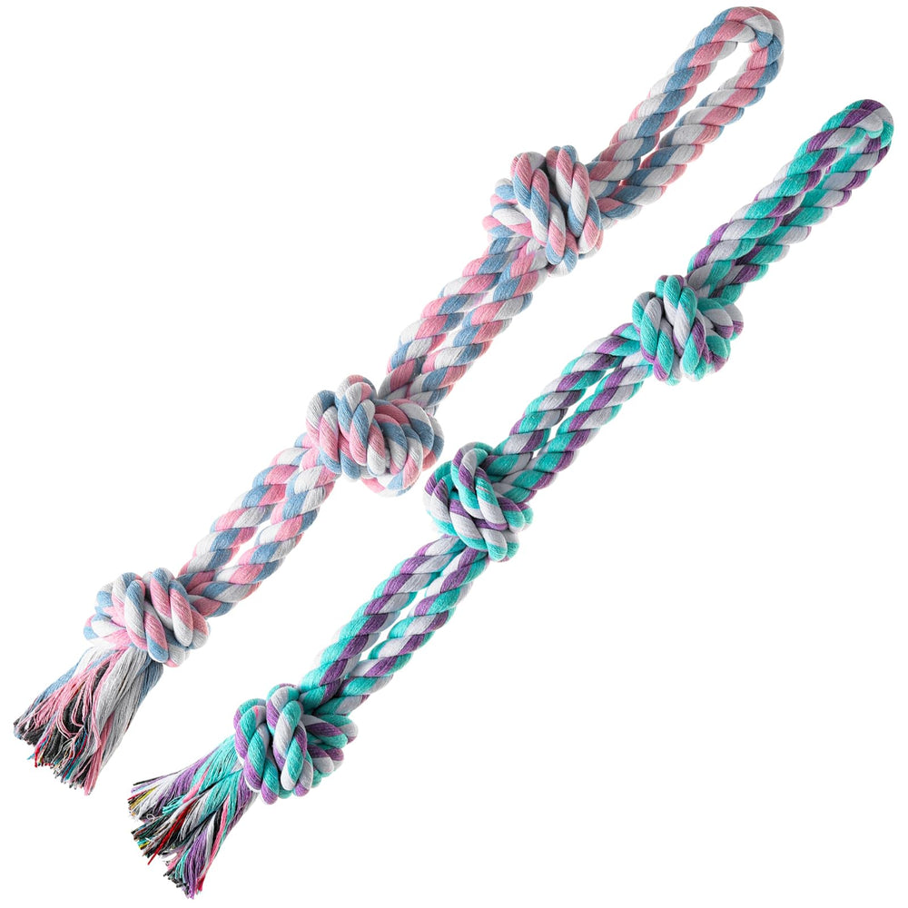 XIGOU dog rope toy two-pack for bonding and stress relief during play.
