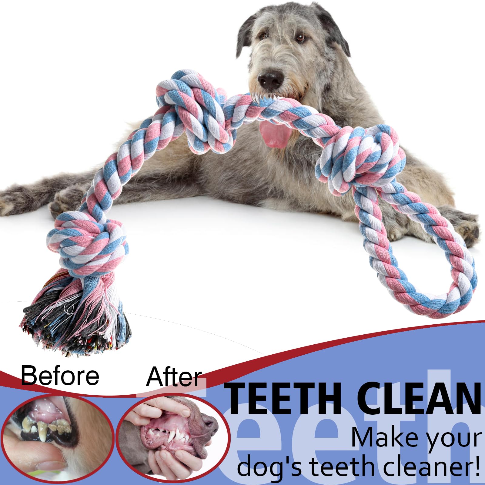 XIGOU dog rope toy aggressive chewer tested in tough chew sessions.