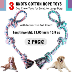 XIGOU dog rope toy close-up of cotton fibers for teeth cleaning action.