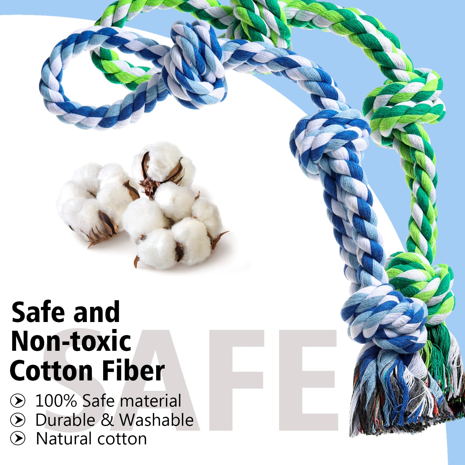 XIGOU dog rope toy interactive tug emphasizes bonding during games of tug of war