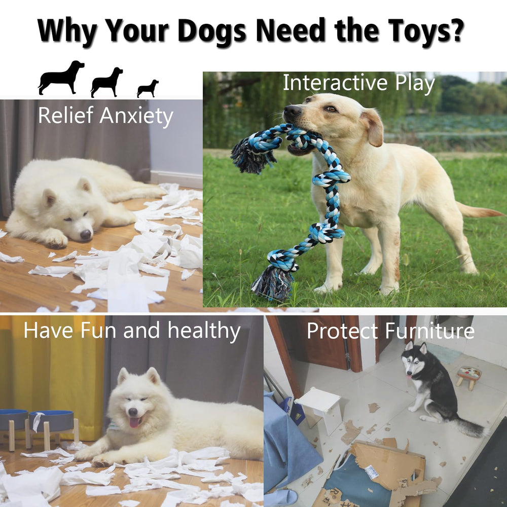 XIGOU dog rope toy for large breeds provides mental stimulation during chew sessions