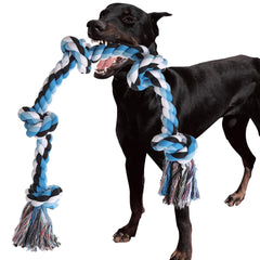 XIGOU rope toy large durable 3ft knots aids interactive tug and fetch for big dogs