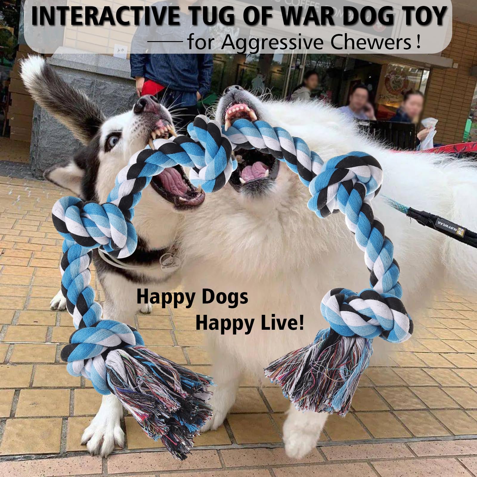 XIGOU sturdy rope toy shown in daily play to reduce furniture chewing temptation