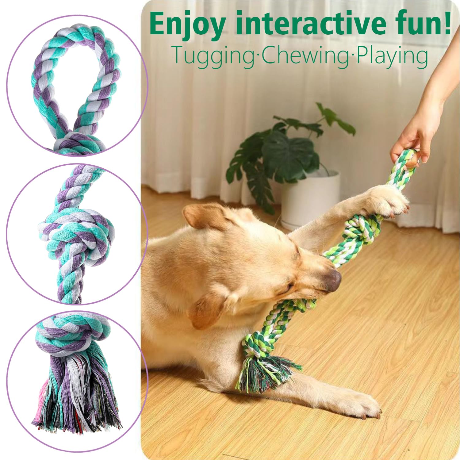 XIGOU dog rope toy two-pack makes a great gift for dogs and owners.