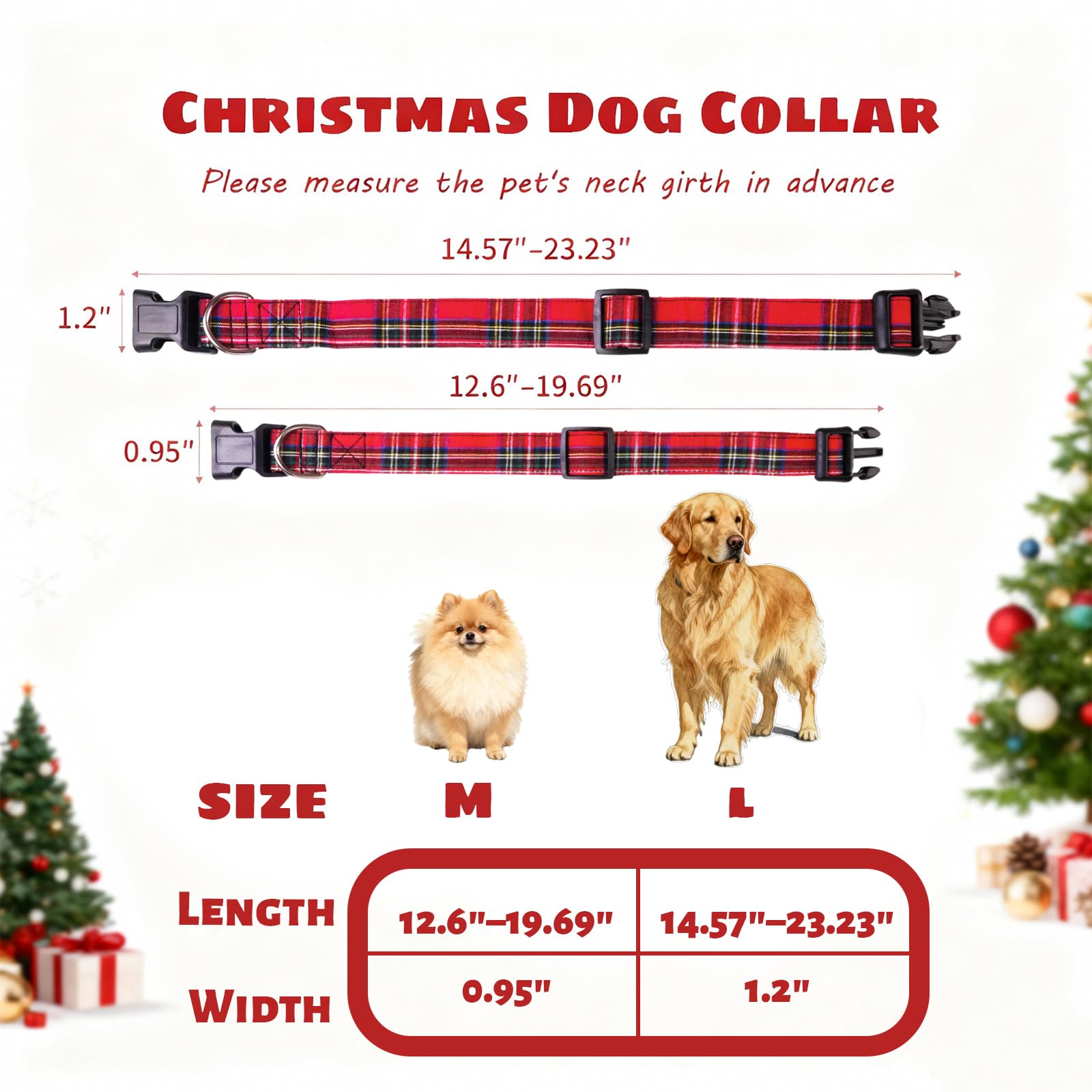 XIGOUPT adjustable dog collar in M and L fits many dogs for secure daily wear.
