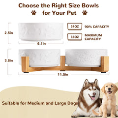Xihan mat and bowls absorb spills to keep floors dry.
