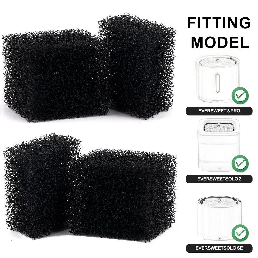 XIHIRCD black foam filter highlighting durable sponge material prolongs fountain life and reduces maintenance