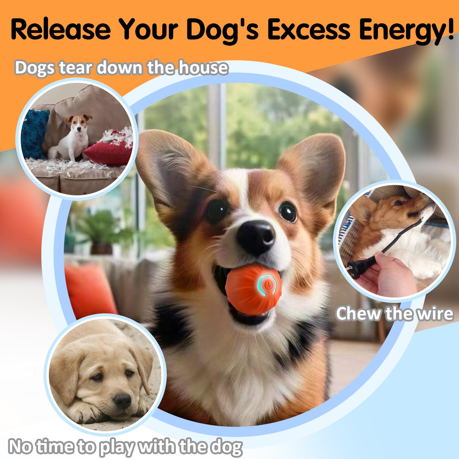 Xihongshi Shaky Ball motion sensor activates with touch to entertain pets.