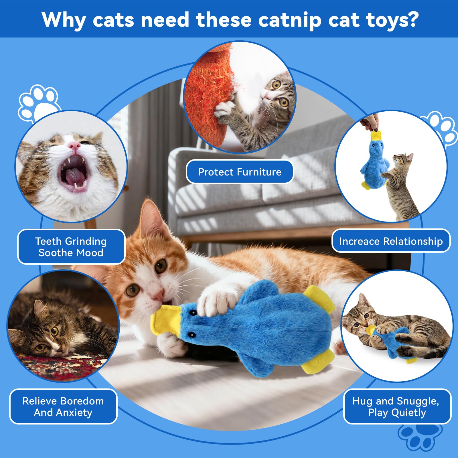 XIHULGJIN catnip toy durable soft pile withstands enthusiastic kicking