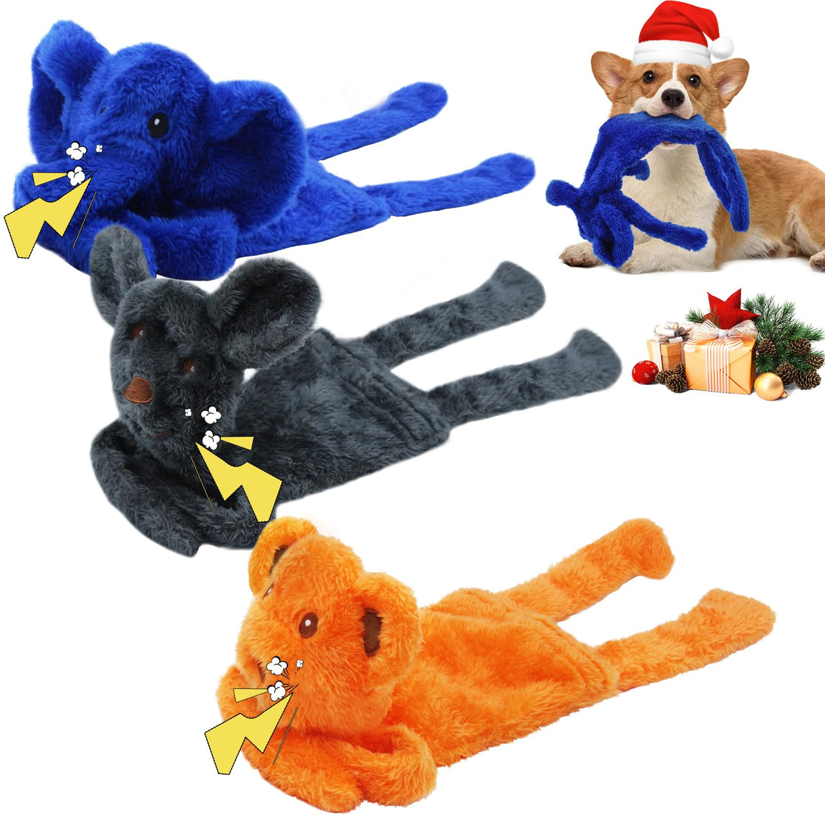 XIHULGJIN no-stuffing dog toy ears crinkle for entertaining play