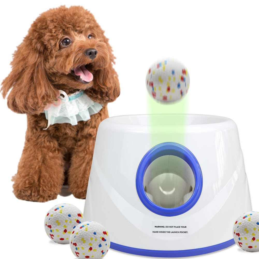 XIMUSON automatic dog ball launcher front view for home use and easy setup.