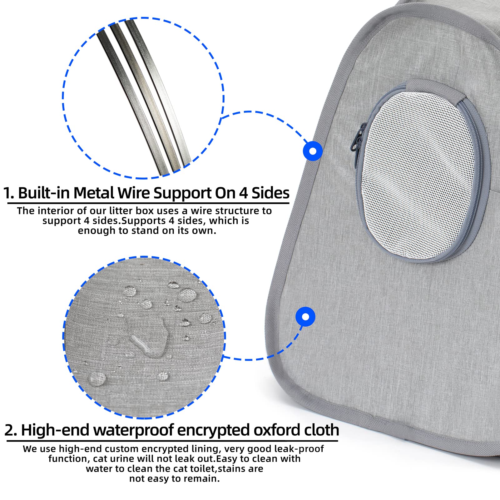 XingYunEr enclosed design helps reduce odor spread on outings.