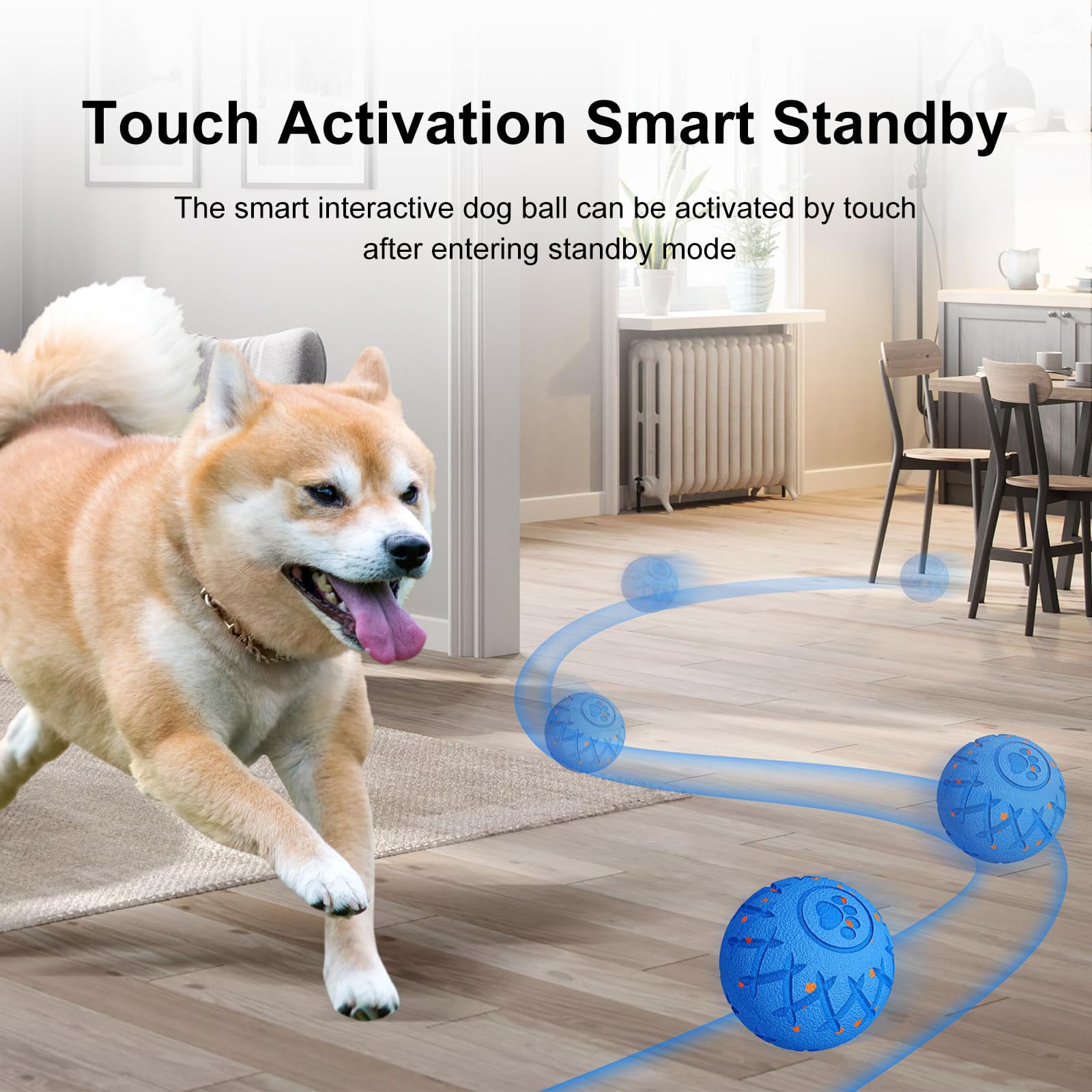 XINGZUAN interactive dog ball 3.14-inch diameter suitable for medium and large dogs.