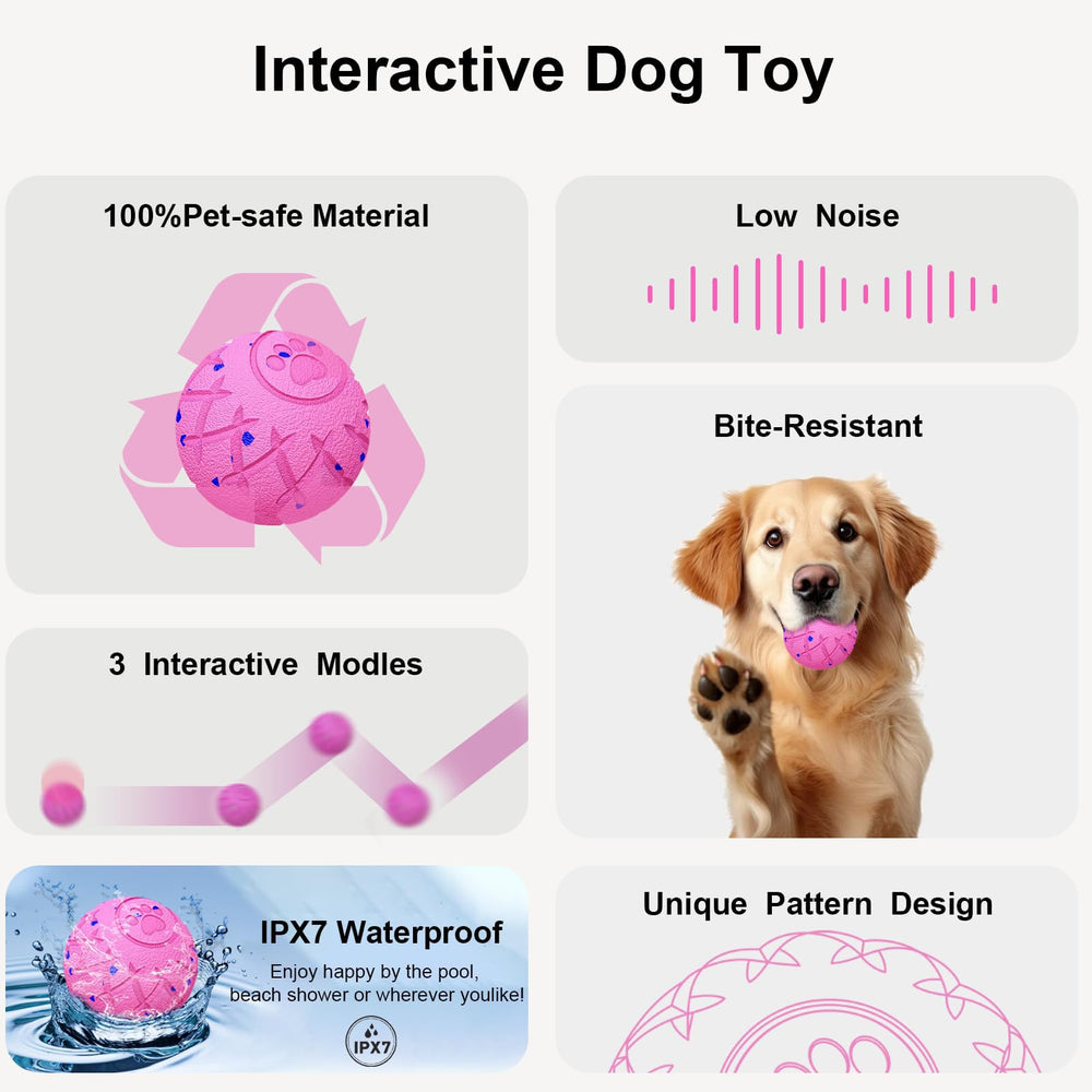 XINGZUAN interactive dog ball pink bounce action for active exercise.