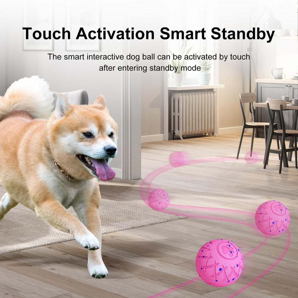 XINGZUAN interactive dog ball pink mode-gentle provides calm rolling.