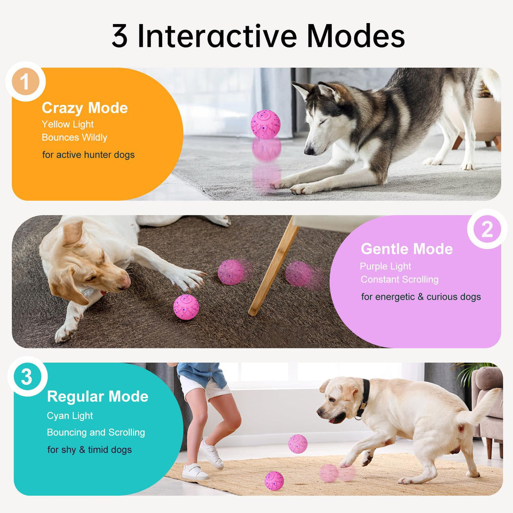 XINGZUAN interactive dog ball pink spin showcases automated movement for curiosity.