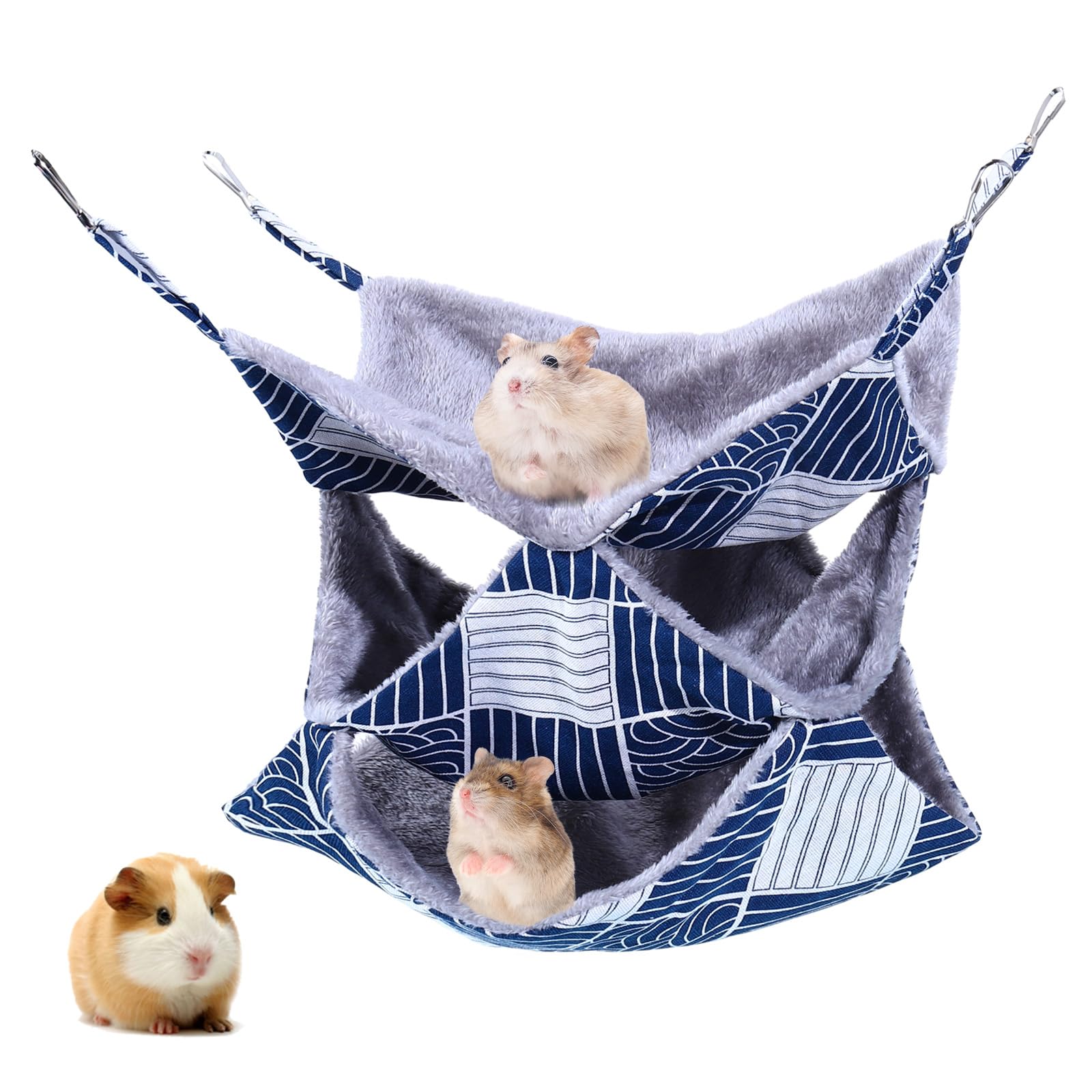 XINRUI 3-Tier Hammock suits guinea pigs, ferrets, chinchillas, and more.