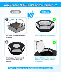 XIRGS corral plegable para animales con suelo impermeable, fácil de transportar.