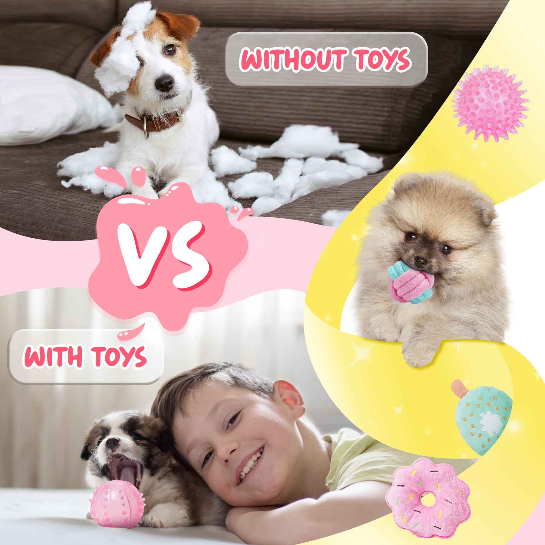 XIUGOAL pink puppy-toys dog-bag-rolls keep play areas tidy