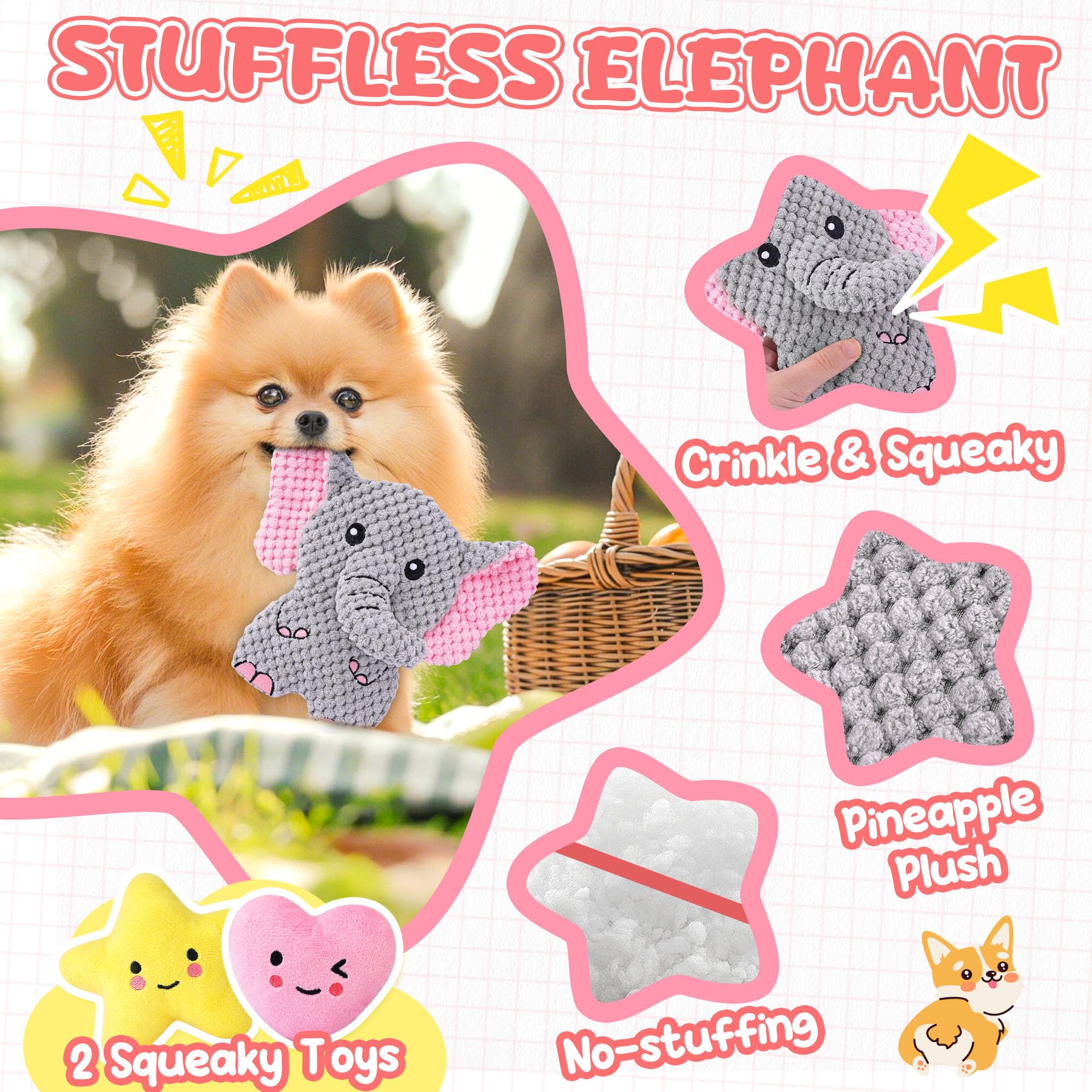 XIUGOAL rubber chew toy helps soothe gums and encourages energetic chewing.