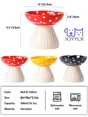 XJYYLX whisker-friendly cat bowl yellow highlights comfortable meals for pets