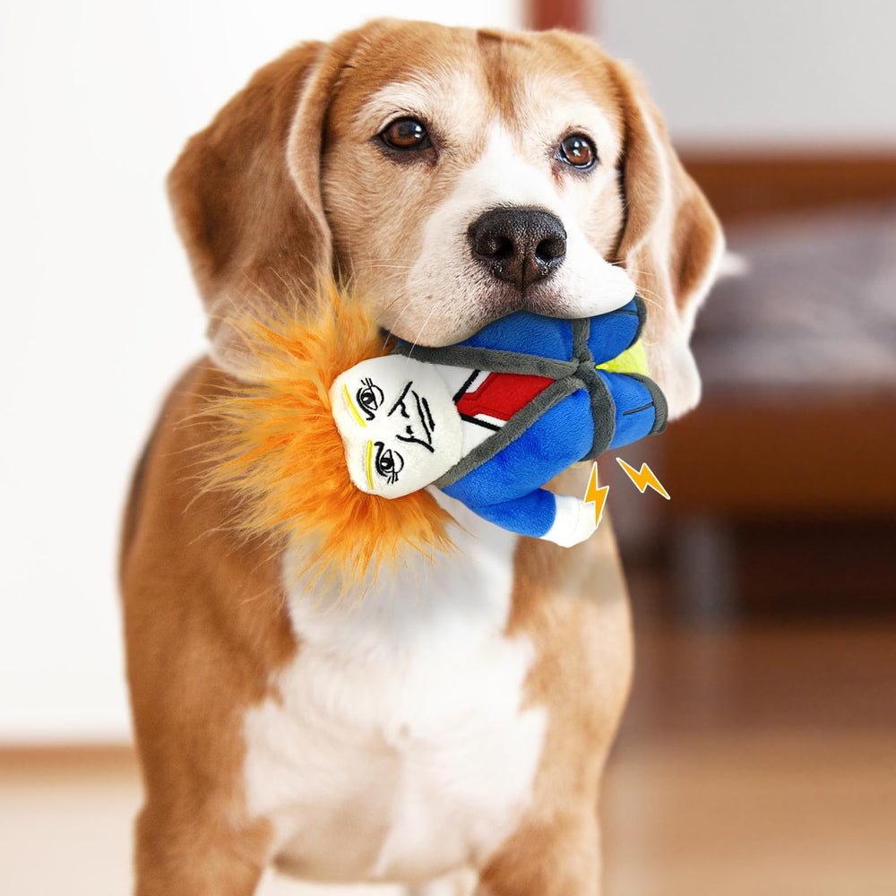 XKCL Squeaky Toy textured cotton rope offers satisfying chew.