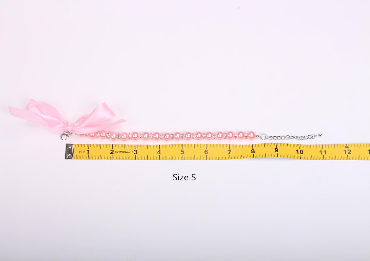 XKSRWE dog-cat-pearls-necklace-pink-adjustable-clasp ensures easy wearing.
