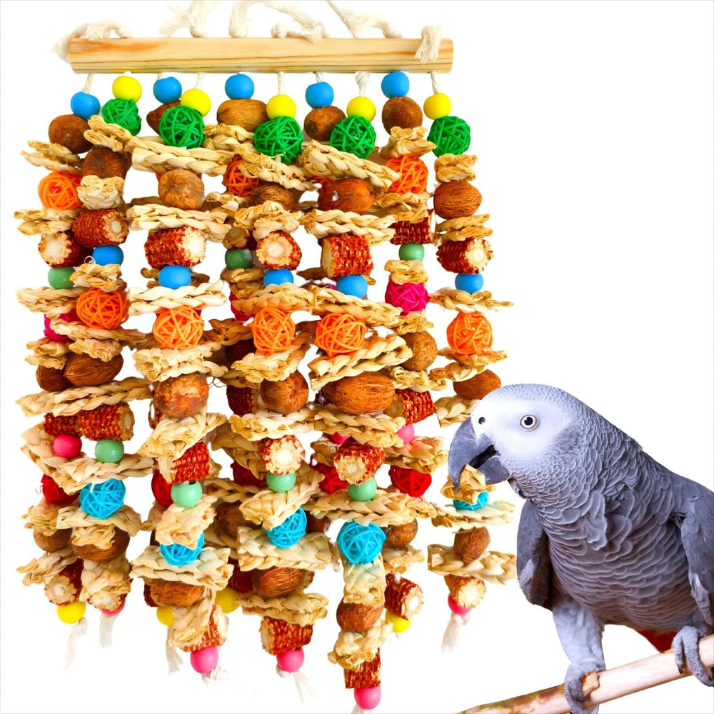 XLpeixin large-bird-toy-assembly shows a sturdy hanging setup for big parrots.