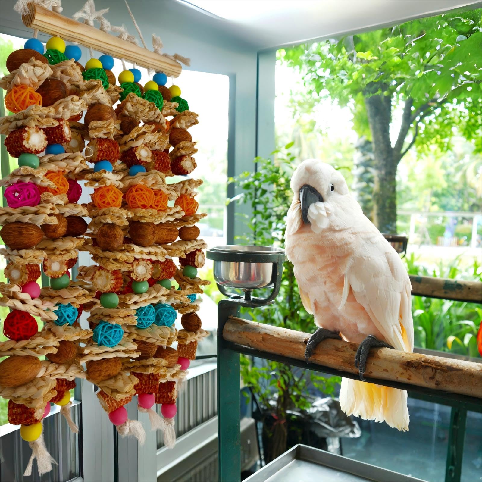 XLpeixin large-parrot-playtime-toy promotes active interaction and enrichment for big birds.