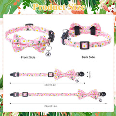 XLSXEXCL floral pink cat collar adds playful charm with adjustable fit