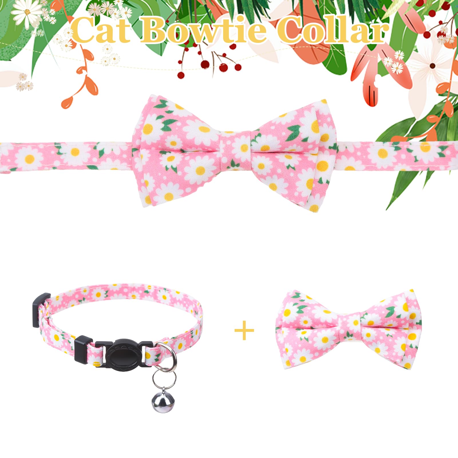 XLSXEXCL detachable bowtie yellow collar showing removable bow for versatility