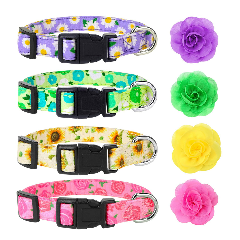 XLSXEXCL flower dog collar with removable flower adds cute daily styling for small dogs.