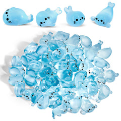 XLIUAX glow-seal-mini-blue shines in the dark for magical fairy garden decor