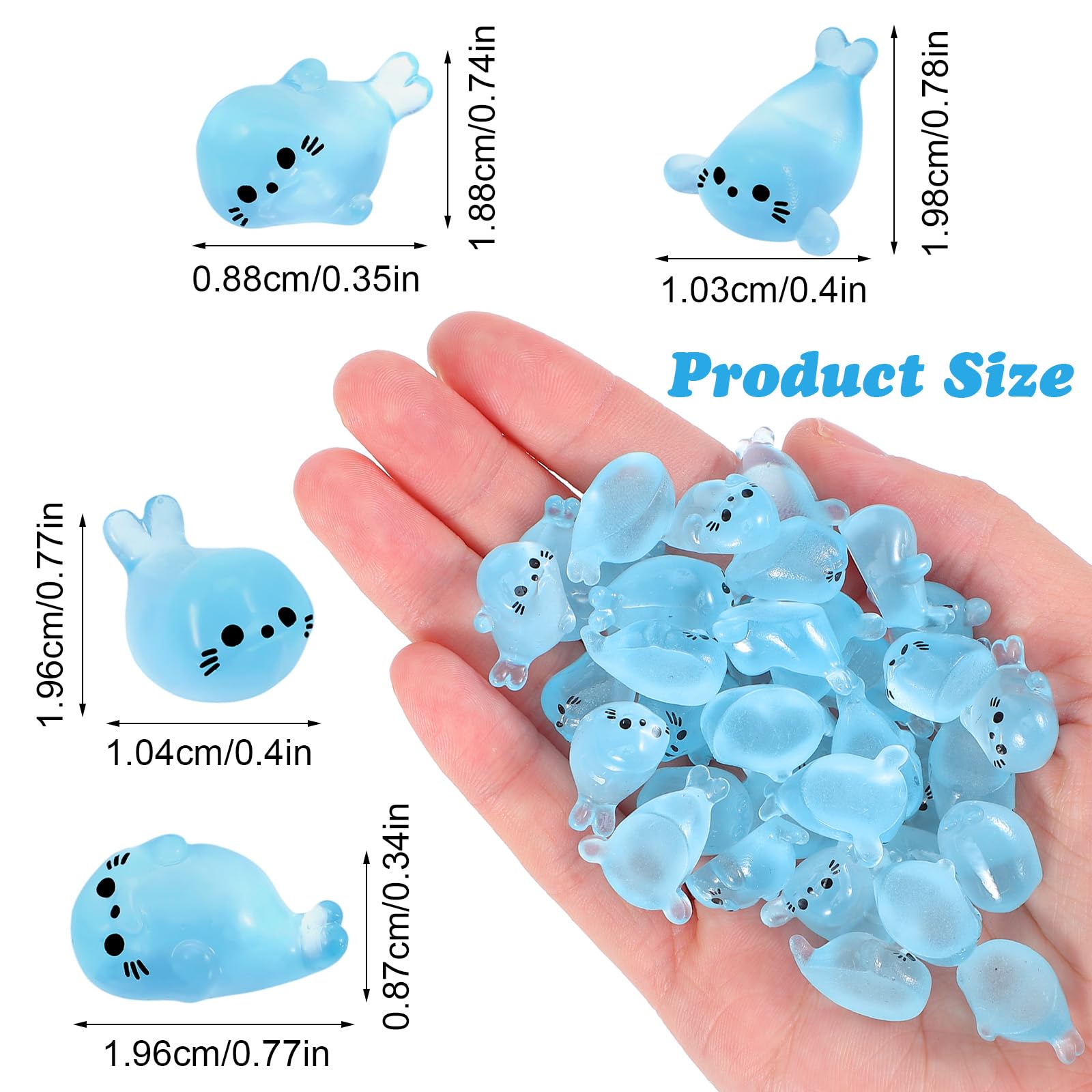 XLIUAX seal-miniatures-blue ideal for fairy garden décor and DIY projects