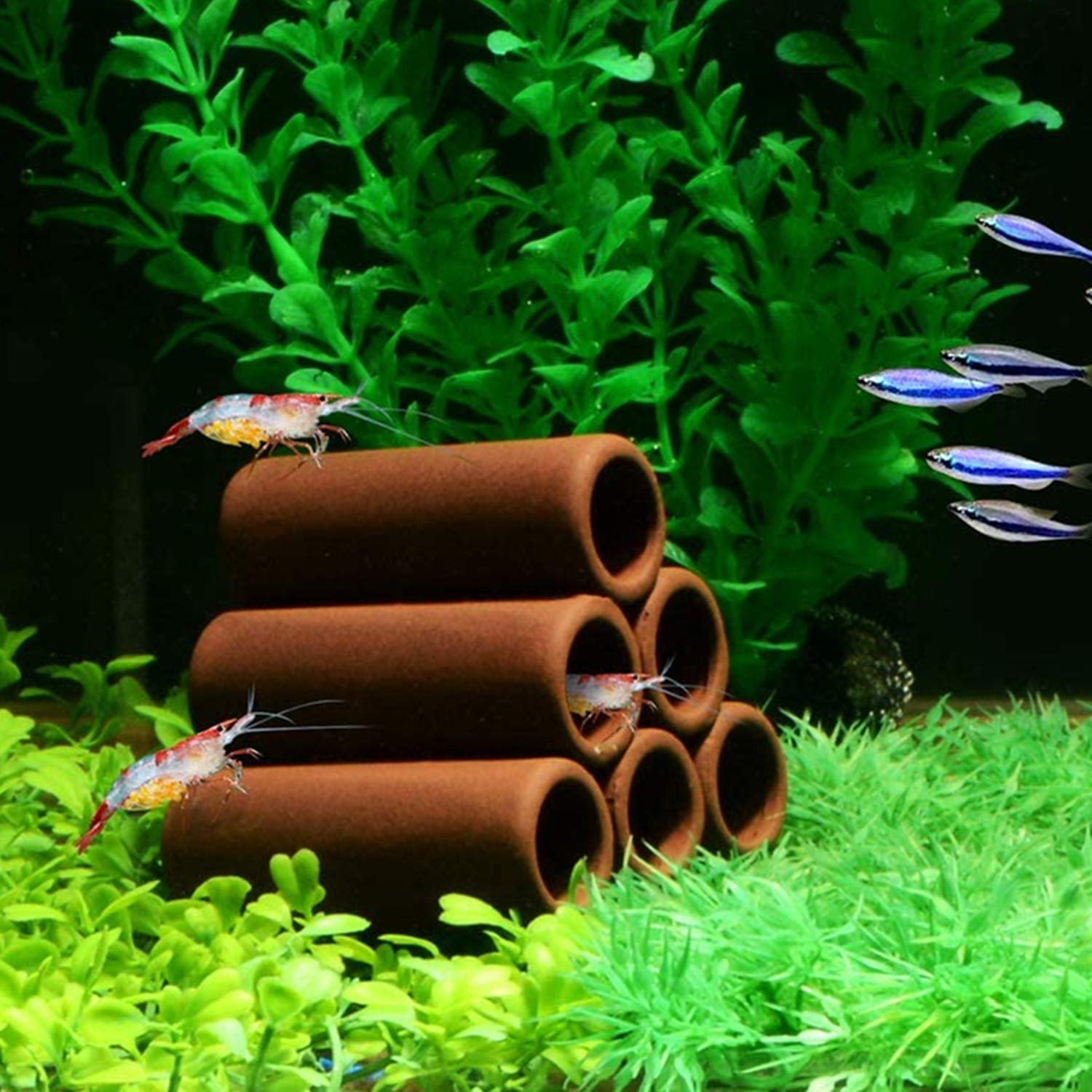 XMHF ceramic hiding cave decoration—natural tank decor with shelter