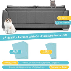 XMZCYMyo cat scratch deterrent tape sheets showing multi-size furniture coverage.