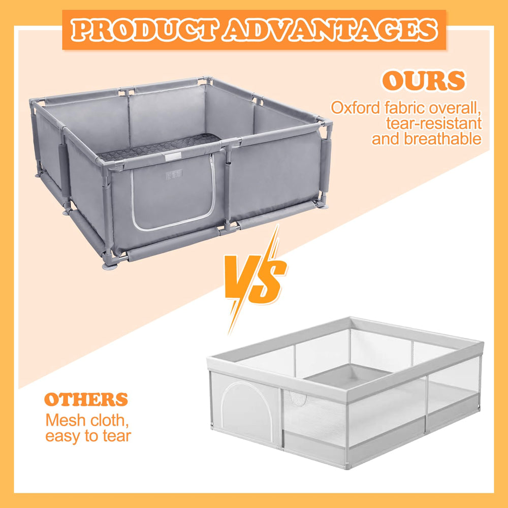 Xnewtwo whelping box oxford-frame emphasizes sturdy construction for durable containment.