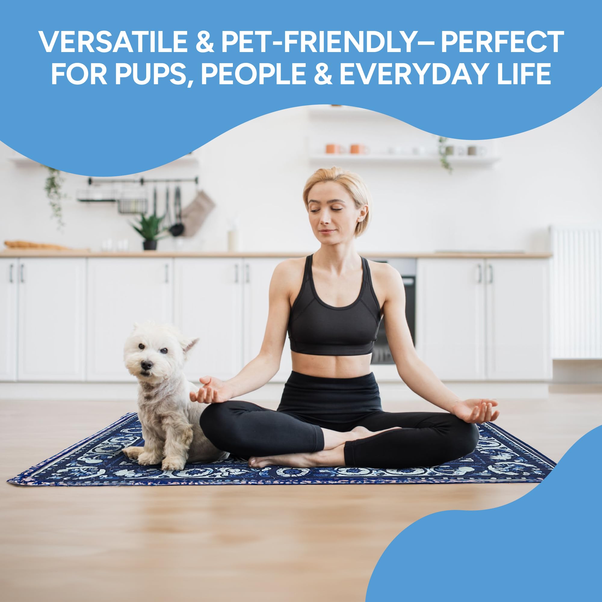 XOX Lovestoree non-slip backing helps pads stay flat on tile, wood, or carpet.